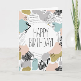 Tarjeta abstracta del feliz cumpleaños del modelo