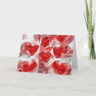 Tarjeta abstracta incendiada de los corazones