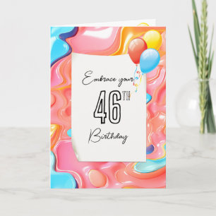 Tarjeta Abstracto 3D psicodélico para 46 cumpleaños