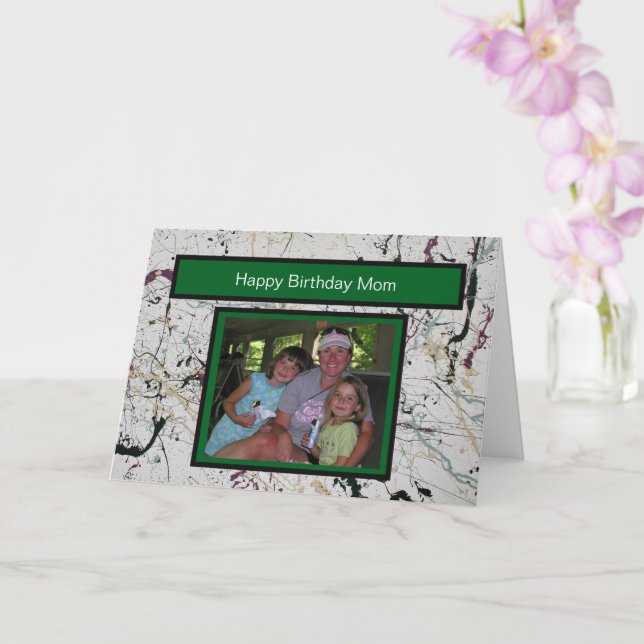 Tarjeta Abstracto colorido Pintado de Plátano Cumpleaños o (Orquídea)