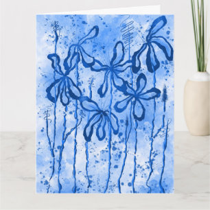 Tarjeta Abstracto floral Paint splatter & Lilis