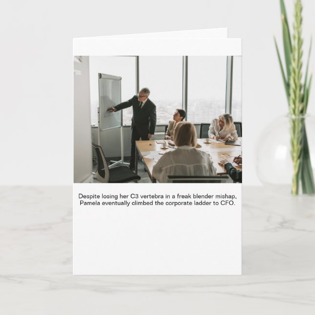 Tarjeta Absurd Corporate-Climber Pamela Stock Photo (Anverso)