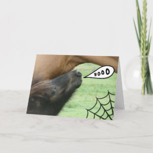 Tarjeta ¡Abucheo! Caballo de Halloween