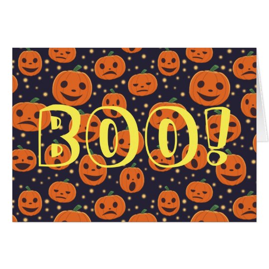 Tarjeta ¡ABUCHEO de Halloween! Linterna de Jack O del