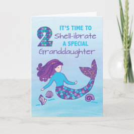 Tarjeta Abuela 2.º cumpleaños Sparkly se parece a sirena