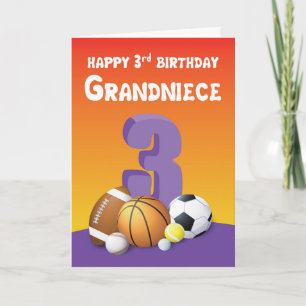 Tarjeta Abuela 3ª Bolas Deportivas de cumpleaños