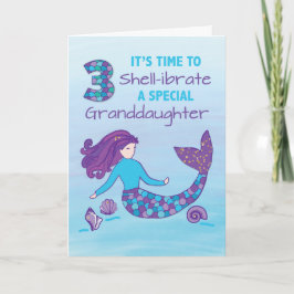 Tarjeta Abuela 3er cumpleaños Sparkly Look Mermaid