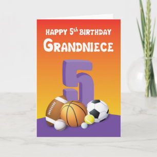 Tarjeta Abuela 5ª Bolas Deportivas de Cumpleaños