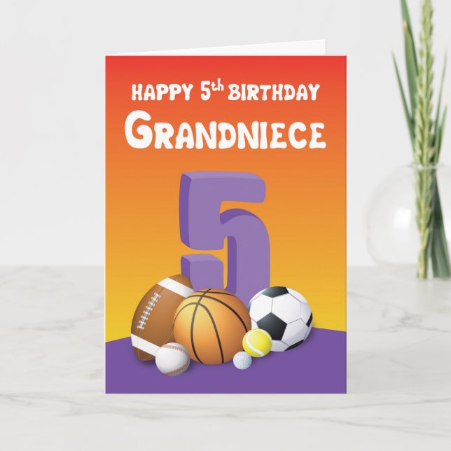 Tarjeta Abuela 5ª Bolas Deportivas de Cumpleaños (Anverso)