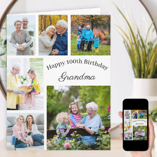Tarjeta Abuela 6 Colaje de Fotos Cualquier Edad Cumpleaños