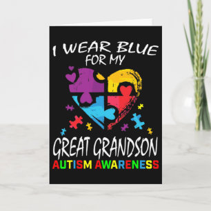 Tarjeta Abuela Abuelo Azul Para Mi Bisnieto Autismo 