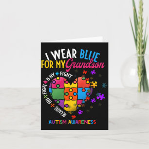 Tarjeta Abuela Abuelo Llevo Azul Por Mi Nieto Autismo