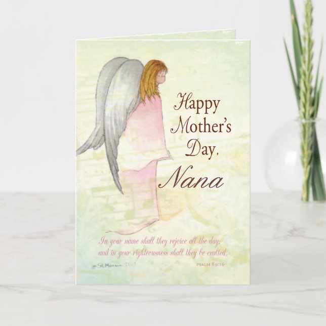 Tarjeta Abuela, Ángel del Día de la Madre Personalizada (Anverso)