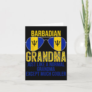 Tarjeta Abuela barbadense gafas de sol bandera de barbados