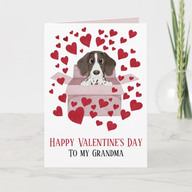 Tarjeta Abuela Cachorro en caja de San Valentín (Anverso)