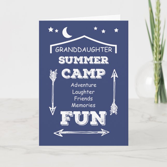 Tarjeta Abuela Camp Fun Navy Blue, pensando en ti (Anverso)