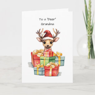 Tarjeta Abuela cierva Navidades adorables