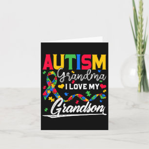 Tarjeta Abuela de autismo Amo a mi nieto Conciencia de aut