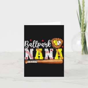 Tarjeta Abuela de campo de béisbol lindo Abuela de sóftbol