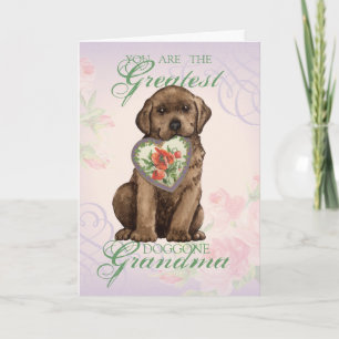 Tarjeta Abuela de Chocolate Lab Heart