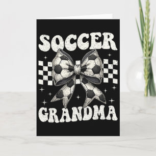 Tarjeta Abuela de fútbol Lazo de coqueta divertida Abuela 