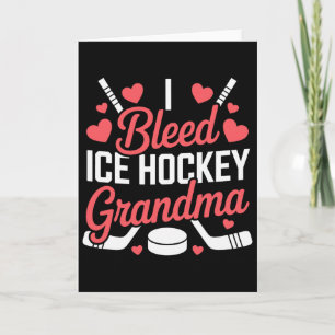 Tarjeta Abuela de hockey sobre hielo, abuelo de hockey sob