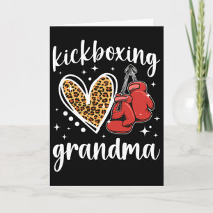 Tarjeta Abuela de kickboxing de una abuela kickboxer escuc