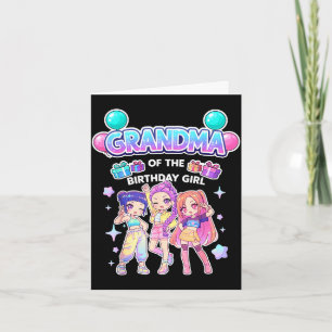 Tarjeta Abuela de la cumpleañera linda chibi divertida