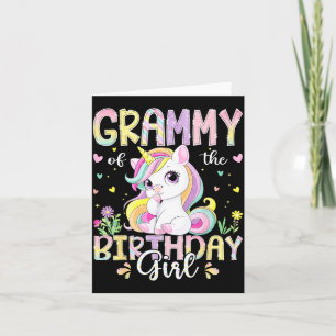 Tarjeta Abuela de la familia de unicornios kawaii de la ni