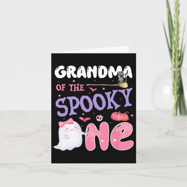 Tarjeta Abuela De La Famosa Primera Halloween De Cumpleaño (Anverso)