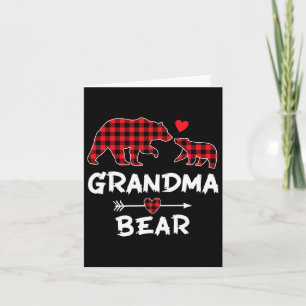 Tarjeta Abuela de la Red Plaid osa Osa Xmas Navidades de f