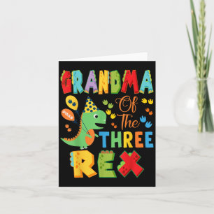 Tarjeta Abuela De Los Tres Rex Dinosaurio