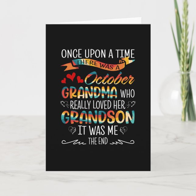 Tarjeta Abuela de Octubre Que De Verdad Amaba A Sus Nietos (Anverso)