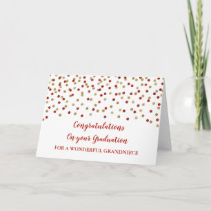 Tarjeta Abuela de Oro Rojo Felicitaciones Graduación