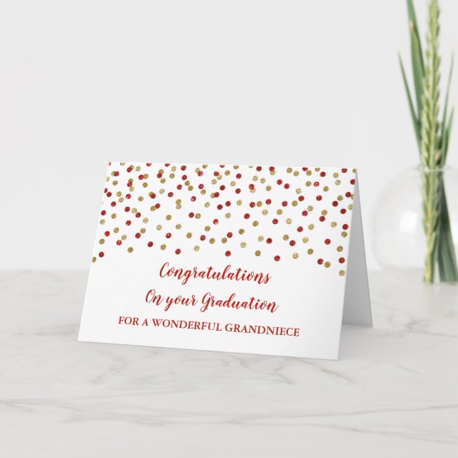 Tarjeta Abuela de Oro Rojo Felicitaciones Graduación (Anverso)
