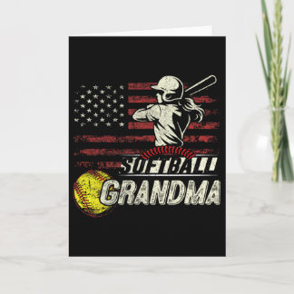 Tarjeta Abuela de sóftbol Regalos de la bandera de EE. UU.
