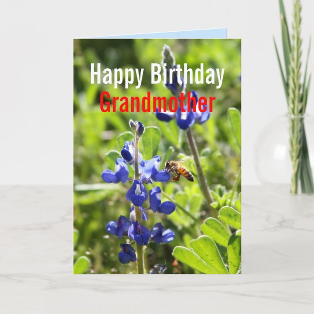 Tarjeta Abuela de Texas Bluebonnet Feliz cumpleaños (Anverso)