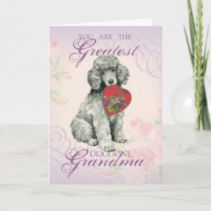 Tarjeta Abuela del corazón de Poodle