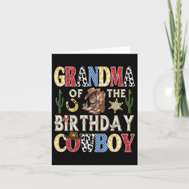 Tarjeta Abuela Del Cowboy De Cumpleaños Rodeo Occidental (Anverso)