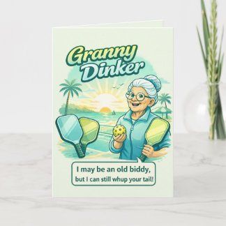 Tarjeta Abuela Divertida Jugadora de Pickleball Divertida