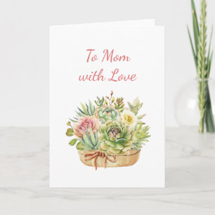 Tarjeta Abuela elegante con guión floral de acuarela moder