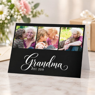 Tarjeta Abuela Estableció Elegante Escritura Negra 3 Foto