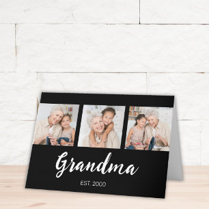 Tarjeta Abuela Estableció Escritura Moderna 3 Foto Negra