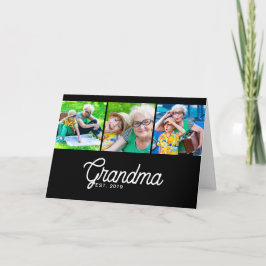 Tarjeta Abuela Estableció Guión Moderno 3 Foto Saludo