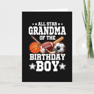 Tarjeta Abuela Estrella Del Niño Cumpleañero Fútbol Sketll