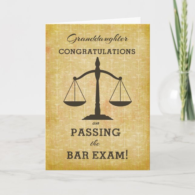 Tarjeta Abuela Felicidades por aprobar examen de bar (Anverso)
