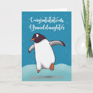 Tarjeta Abuela Felicitaciones Penguin Jumping Joy