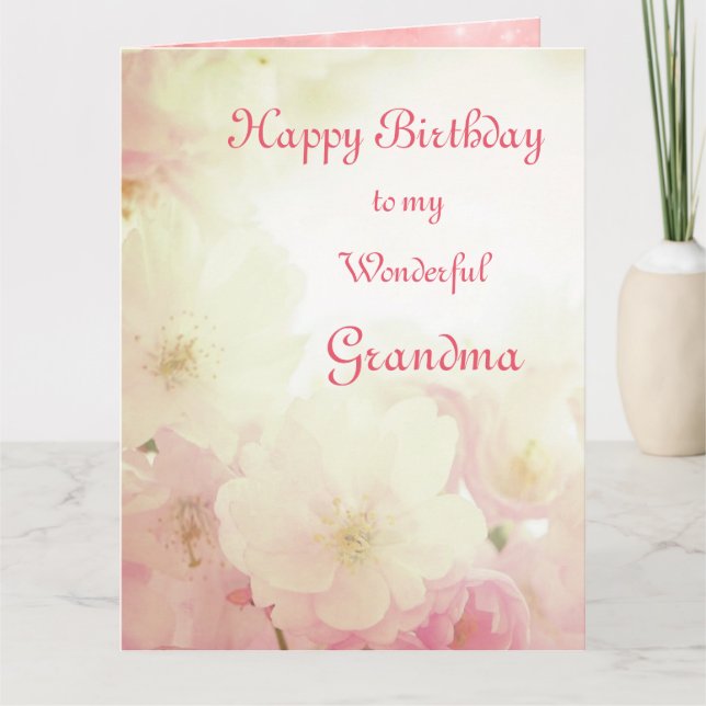 Tarjeta Abuela floral feliz cumpleaños (Anverso)