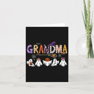Tarjeta Abuela Halloween Boo Fantasma Disfraz de horror Fu