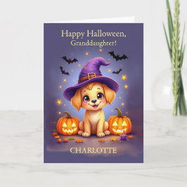Tarjeta Abuela Halloween Personalizable Nombre Puppy